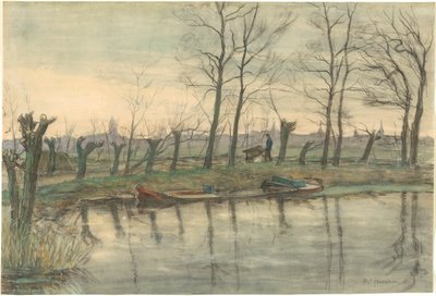 Amsterdamin siluetti lännestä katsottuna tekijältä Piet Mondrian
