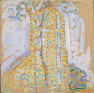Domburgin kirkko puun kanssa, 1909. tekijältä Piet Mondrian