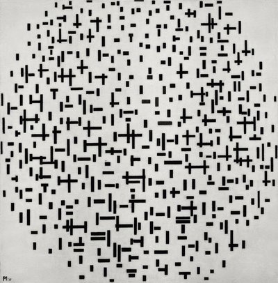 Sävellys rivissä (Linienkompositio) tekijältä Piet Mondrian