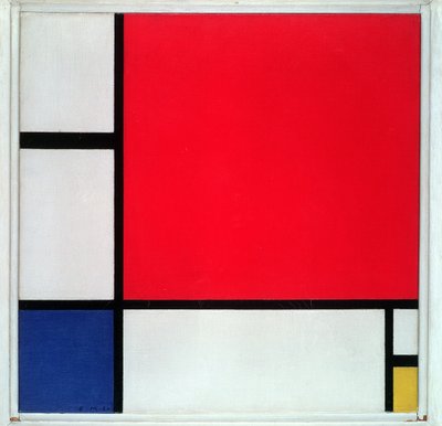 Koostumus nro II, punainen, sininen ja keltainen tekijältä Piet Mondrian