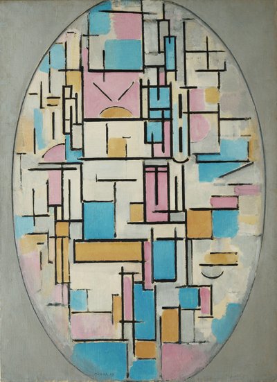 Kokoonpano soikea ja väritasot 1 tekijältä Piet Mondrian
