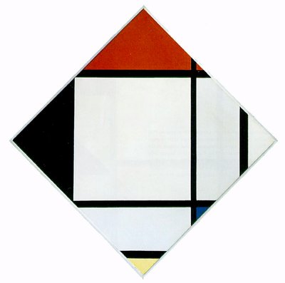 Istillikoostumus punaisena, mustana, sinisenä ja keltaisena, 1925 tekijältä Piet Mondrian
