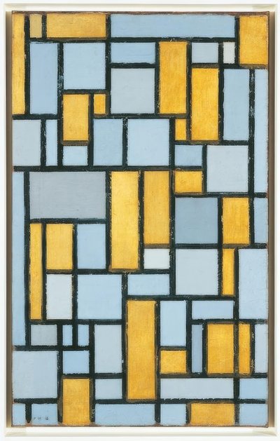 Piet Mondrian (1872–1944), sävellys harmaalla ja okralla, 1918 tekijältä Piet Mondrian