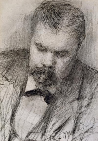 Frits Mondrianin muotokuva, 1898, tekijältä Piet Mondrian