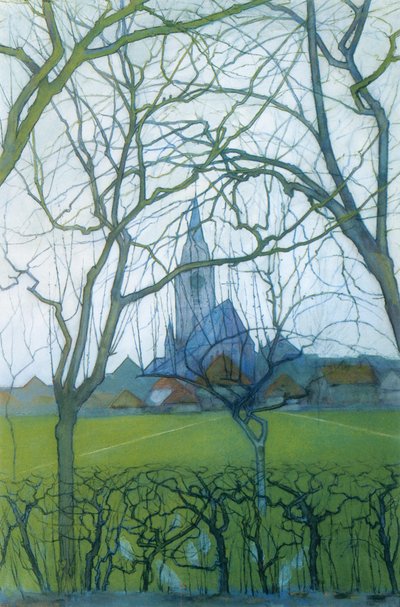 Pyhän Jaakobin kirkko - Piet Mondrianin (1872-1944) maalaus n. 1898 tekijältä Piet Mondrian