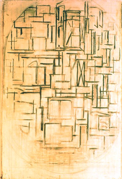 Nimetön soikea sävellys 1914 tekijältä Piet Mondrian