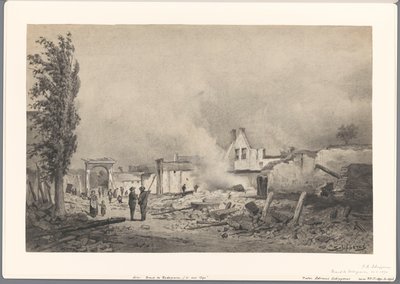 Bodegravenin rauniot tulipalon jälkeen 31. toukokuuta 1870 tekijältä Piet Schipperus