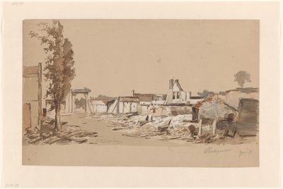 Bodegravenin rauniot tulipalon jälkeen 31. toukokuuta 1870 tekijältä Piet Schipperus