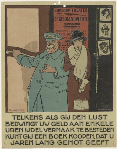 Portteri elokuvateatteriin Kampanja kirjan mainostamiseksi (sarjan nimi) tekijältä Piet van der Hem