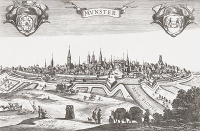 Munsterin panoraama, Saksa (painettu) tekijältä Pieter (after) Nolpe