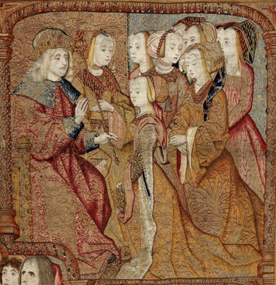 Jumalanäidin voitot tai kultaiset varpuset, n. 1500-02 (kuvakudos) tekijältä Pieter (attr. to) Coecke van Aelst