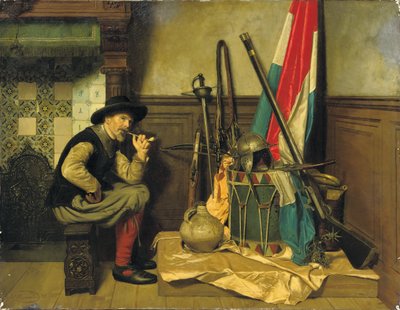 Tupakoiva sotilas tekijältä Pieter Alardus Haaxman