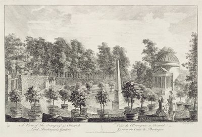 Näkymä Orangerysta, Lord Burlingtonin puutarhasta Chiswickissä tekijältä Pieter Andreas Rysbrack
