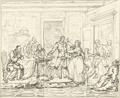 Lavakohtaus Jacob Simonsz de Rijkilta tekijältä Pieter Bartholomeusz. Barbiers