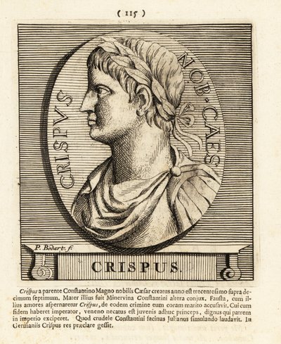 Flavius Julius Crispus, Rooman keisari Konstantinus Kreikan poika, 1724 (kaiverrus) tekijältä Pieter Bodart