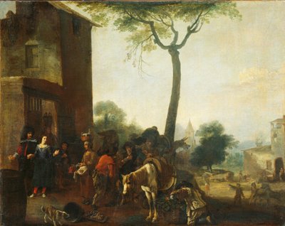 Viiniköynnösten sadonkorjuu tekijältä Pieter Bodding van Laer (manner of)