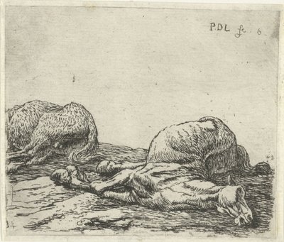 Kaksi kuollutta hevosta Hevoset (sarjan nimi) tekijältä Pieter Bodding van Laer