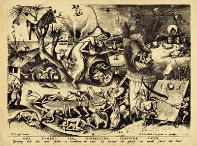 Ira, kaiverrus H. Cock, 1558 (puukaiverrus) tekijältä Pieter Bruegel the Elder