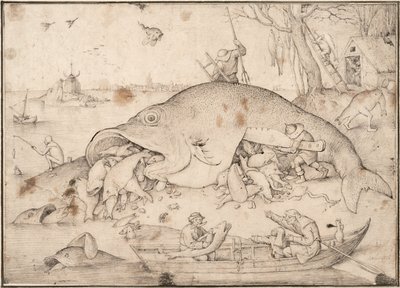 Iso kala syö pientä kalaa, 1556 tekijältä Pieter Bruegel the Elder