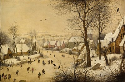 Talvimaisema lintujen ansalla tekijältä Pieter Brueghel the Elder