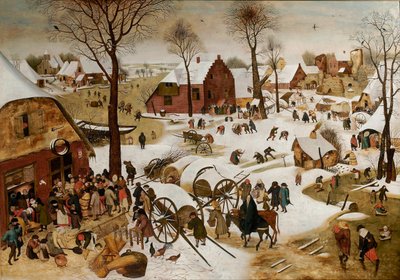 Betlehemin väestölaskenta Numerointi Betlehemissä, 1600-luvun alku. tekijältä Pieter Brueghel the Younger