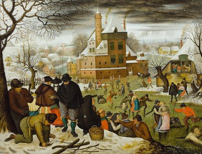 Neljä vuodenaikaa: Talvi, 1500-luvun toinen puoli.. tekijältä Pieter Brueghel the Younger