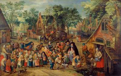Helluntai-morsianpeli, n. 1620 tekijältä Pieter Brueghel the Younger