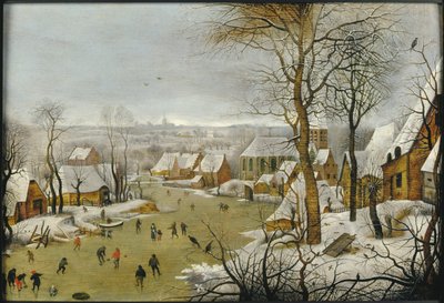 Talvimaisema lintuansalla ja lento Egyptiin, 1622. tekijältä Pieter Brueghel the Younger