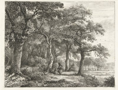 Metsämaisema miehen kanssa repulla tekijältä Pieter Casper Christ
