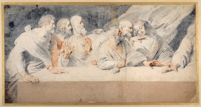 Leonardo da Vincin viimeinen ehtoollinen (punaista ja mustaa liitua paperilla) tekijältä Pieter Claesz Soutman