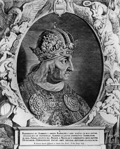 Muotokuva Frederick IV:stä (1415-1493), Pyhän Rooman keisarista, kaiverrus Sompel, Pieter van (b.1600) tekijältä Pieter Claesz Soutman