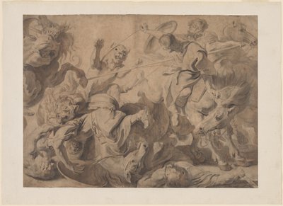 Leijonan metsästys tekijältä Pieter Claesz Soutman and Sir Peter Paul Rubens