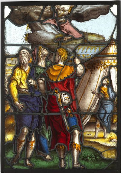 Ikkuna, joka kuvaa Moosesta Siinain vuorella tekijältä Pieter Coecke van Aelst (I) (circle of)