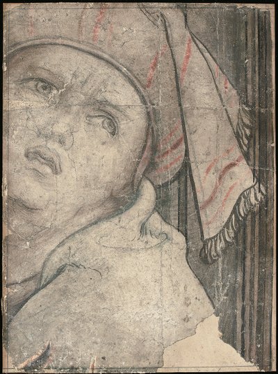 Turbaanipukuisen miehen pää, joka katsoo ylöspäin tekijältä Pieter Coecke van Aelst