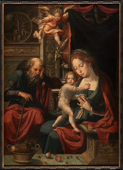 Pyhä perhe (öljy paneelissa) tekijältä Pieter Coecke van Aelst