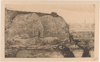 Maatila heinänsiruilla Jaagpadilla Amsterdamissa tekijältä Pieter Dupont (signed by artist)