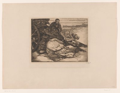 Haavoittunut vetohevonen tekijältä Pieter Dupont (signed by artist)