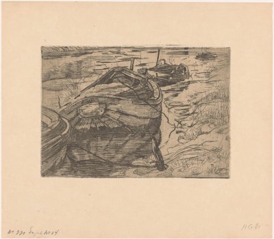 Kiinnittyneet soutuveneet ojaan tekijältä Pieter Dupont