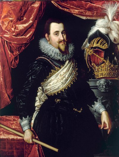 Tanskan kuninkaan (1577-1648) Christian IV:n muotokuva. Pieter Isaacszin (1569-1625) maalaus noin 1615. Frederiksborgin linna. Tanska. tekijältä Pieter Fransz. Isaacsz.