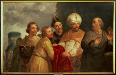 Profeetta Elisa hylkää lahjat Naamanilta tekijältä Pieter Fransz. de Grebber