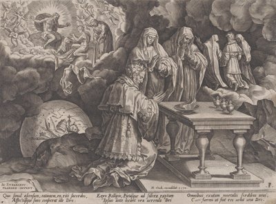 Vanhuus ja kuolema, ihmiselämän kulku, 1570. tekijältä Pieter Furnius