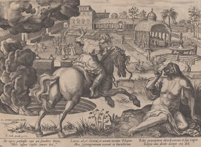 Ylellisyyden houkutteleminen, teoksesta The Course of Human Life, 1570. tekijältä Pieter Furnius