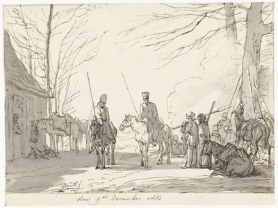 Kasakkojen bivouac, 9. joulukuuta 1813 tekijältä Pieter Gerardus van Os (signed by artist)
