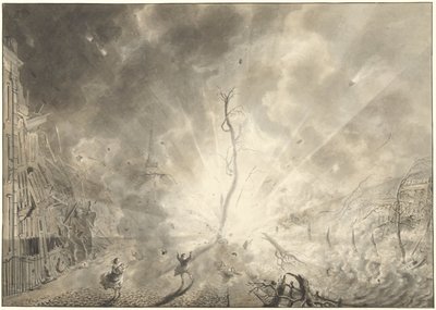 Ruutikatastrofi Leidenissä 12. tammikuuta 1807 tekijältä Pieter Gerardus van Os (signed by artist)