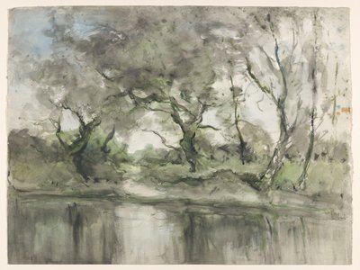Puut rannassa tekijältä Pieter H.J.J. Ras (signed by artist)