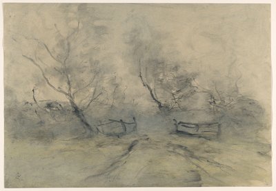 Metsän reuna aidalla tekijältä Pieter H.J.J. Ras (signed by artist)