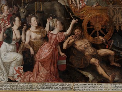 Yksityiskohta allegoriasta vuoden 1577 rauhasta Low Countriesissa tekijältä Pieter II Claeissens