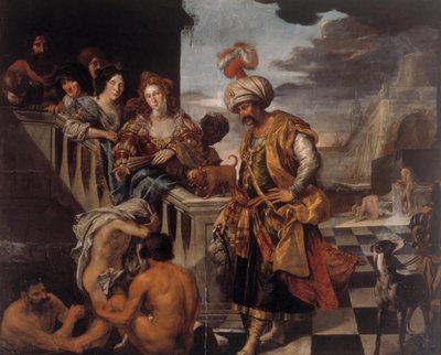 Uiminen itämaisessa satamassa tekijältä Pieter Isaacsz