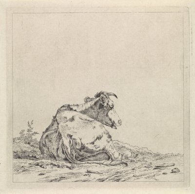 Maisema makaavan lehmän kanssa tekijältä Pieter Janson