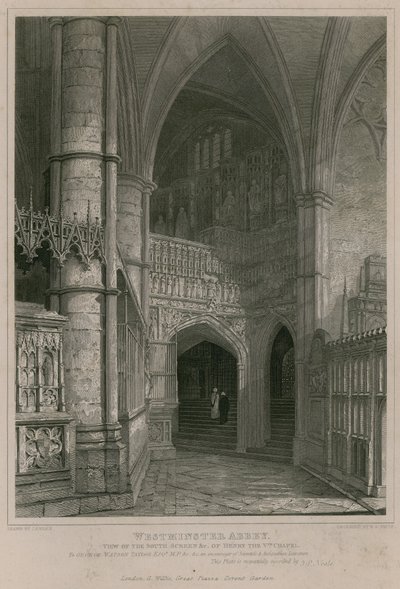 Näkymä Henrik V:n kappelin eteläisestä kuvaruudusta, Westminster Abbey (Westminsterin luostari) tekijältä Pieter Jansz. Quast